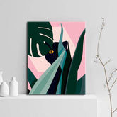 Painting by Numbers Black Cat Behind Plants